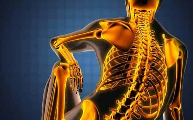 human radiography scan  with glowing bones